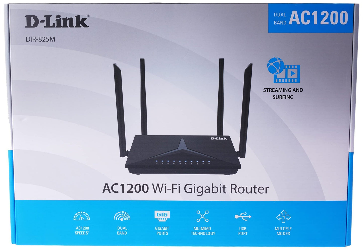 D-Link Router 5G DIR-825M AC1200 MU-MIMO Gigabit Router